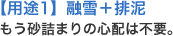 用途1 融雪＋排泥 もう砂詰まりの心配は不要。